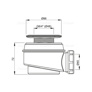 Сифон для душевого поддона AlcaPlast с нержавеющей решеткой A46-60